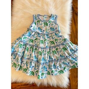 Sea turtle printed twirl dress size‎ 3 EUC
